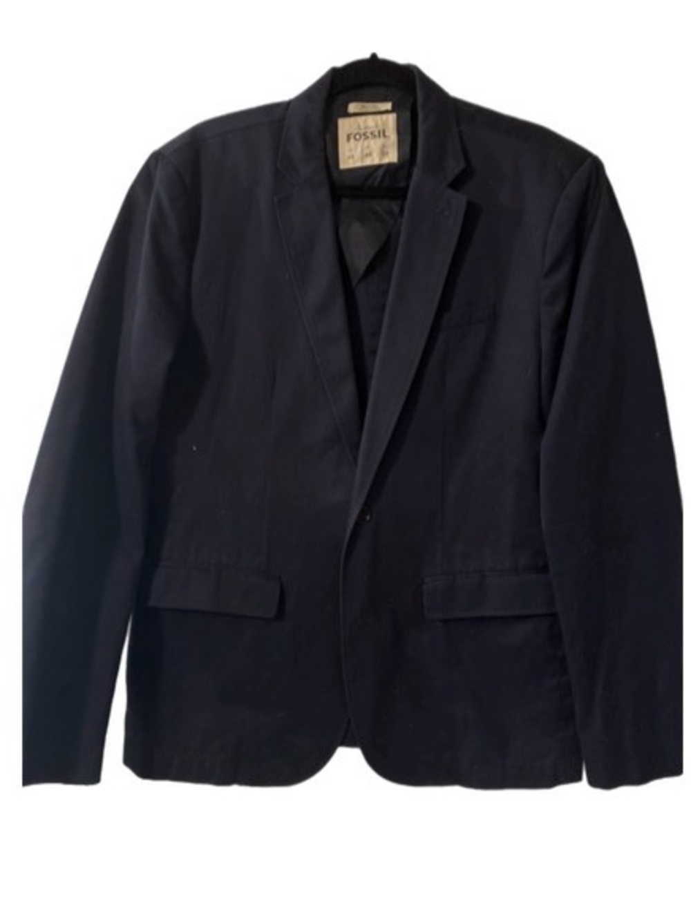 Fossil Men's vintage Dark Navy Single-Button Blazer